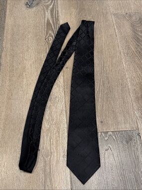 HISDERN Men's Silk Tie in Black 0898